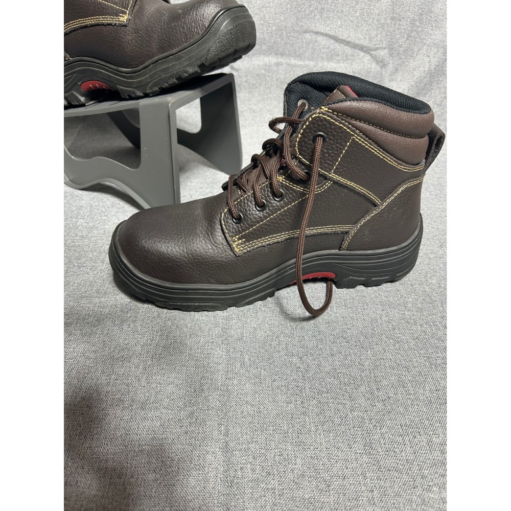 SKECHERS Men's Steel Toe Work Boots Puncture Resistant Leather Shoes Sz 9 Brown - Picture 5 of 12